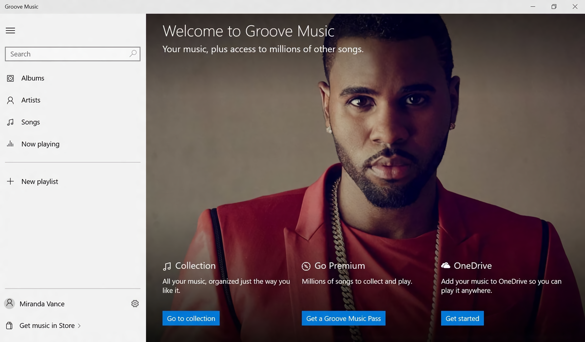 Microsoft Groove Music Pass Interface (2015)